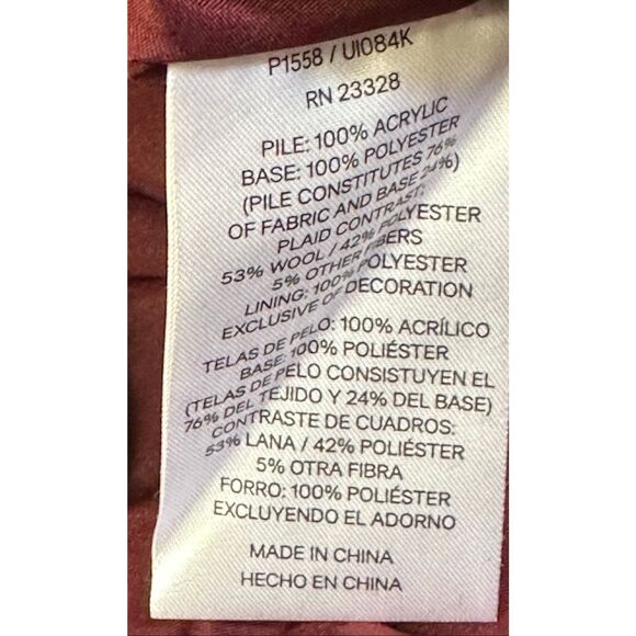 Pendleton Fuzzy Zip Jacket in Dark Red NWT Size Medium - Picture 7 of 7